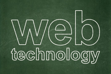 Web development concept: Web Technology on chalkboard background
