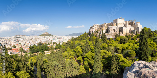 Zdjęcie XXL Ateny pejzaż miejski z Akropolem i Lycabettus wzgórzem