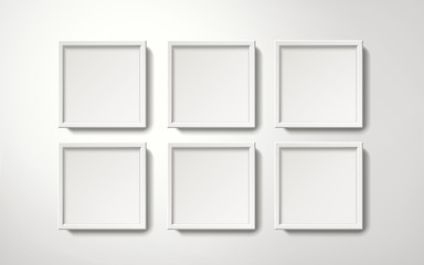 Wall Mural - Blank white frames