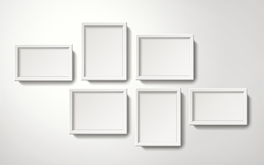 Wall Mural - Blank white frames