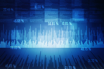 Poster - 2d rendering Stock market online business concept. business Graph
