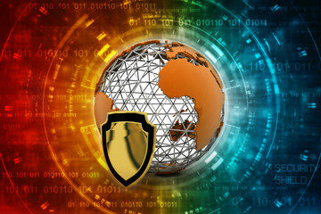 Poster - 3d rendering Protect the World
