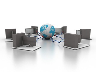 Poster - 3d rendering technology computer network