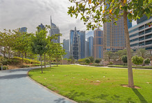 Dubai - The Park And The Jumeirah Lake Towers.