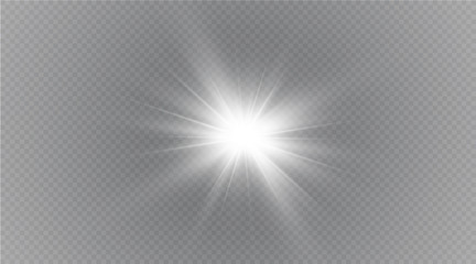 Wall Mural - star on a transparent background,light effect,vector illustration. burst with sparkles.