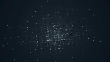 Abstract Hi-Tech Backround. This is abstract technological animation of futuristic grid. Perfect for any type of videos dealing with scientific festivals,  hi-tech projects, sci-fi movies.