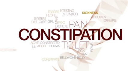 Canvas Print - Constipation animated word cloud, text design animation. Kinetic typography.