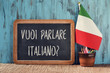 Leinwandbild Motiv question do you want to speak Italian in Italian