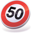 Panneau de limitation de vitesse à 50 (3D)