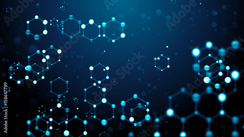 Fotomural 3d render of abstract atom array