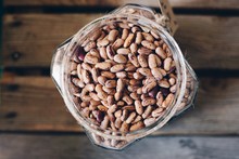Raw Pinto Beans In Glass Jar