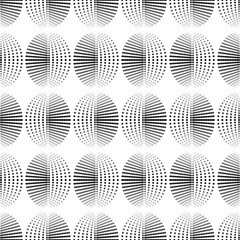 Poster - Abstract seamless pattern of dots and semitones. Wavy smooth change of parameters.