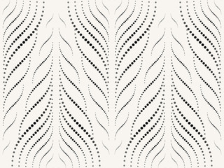 Poster - Abstract seamless pattern of smooth lines and halftones. Elegant geometric forms.