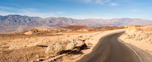 Panoramic View Open Road Death Valley National Park Highway