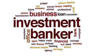 Canvas Print - Investment banker animated word cloud, text design animation.