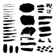 Wall Mural - Vector set of grunge black paint, ink brush strokes. brush strokes collection. Dirty grunge artistic design elements, backgrounds, textures, brushes