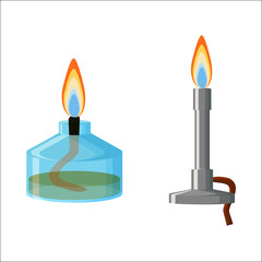 Alcohol spirit burner and Bunsen burner