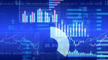 Business data graph digital world space dot.