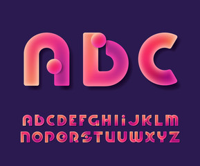 Leinwandbilder - Vibrant gradient glowing color latin font, decorative neon typescript.