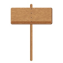 Wooden Signage Bord Or Advertising Sign Pole Vector Icon