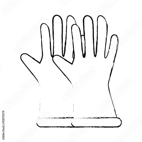 Gardening gloves equipment icon vector illustration graphic