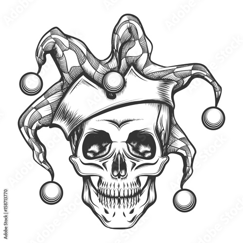 Photo  The Skull in joker cap