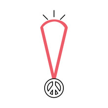 Necklace With Peace Symbol Isolated Icon Vector Illustration Design