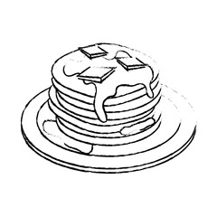 Wall Mural - delicious pancakes breakfast icon vector illustration graphic design