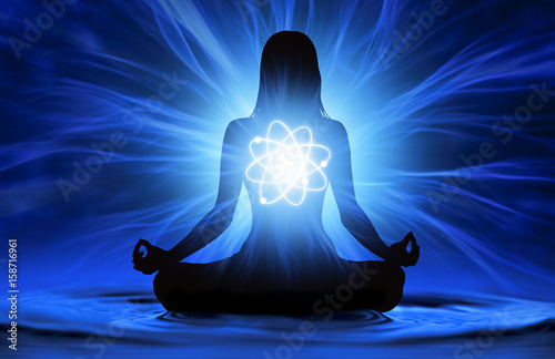 Fotomural Silhouette of woman doing yoga