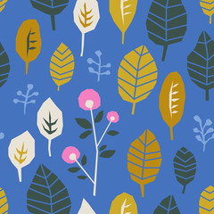 Fototapete - seamless pattern with leaves