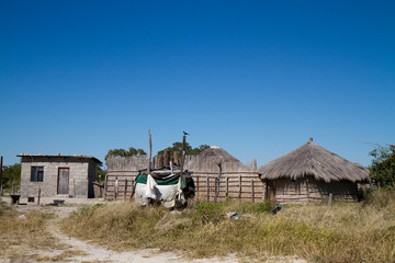 Canvas Print - typical village in botswana