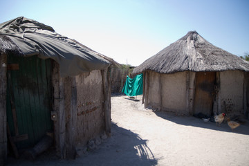 Canvas Print - typical village in botswana