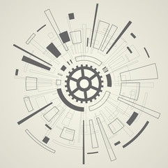 Wall Mural - abstract technological background. vector illustration.