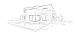 © Ornavi - Linear architectural sketch modern detached house