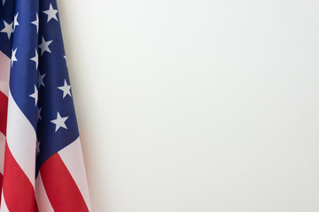 US flag border on white background