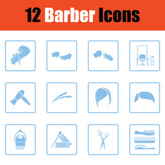 Wall Mural - Barber icon set