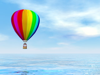 Wall Mural - Colorful hot air balloon - 3D render