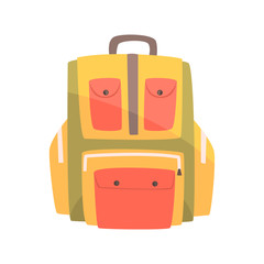 Sticker - Colorful backpack, rucksack for school or travel vector Illustration