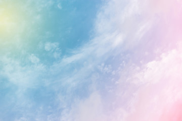 Wall Mural - sun and cloud background with a pastel colored

