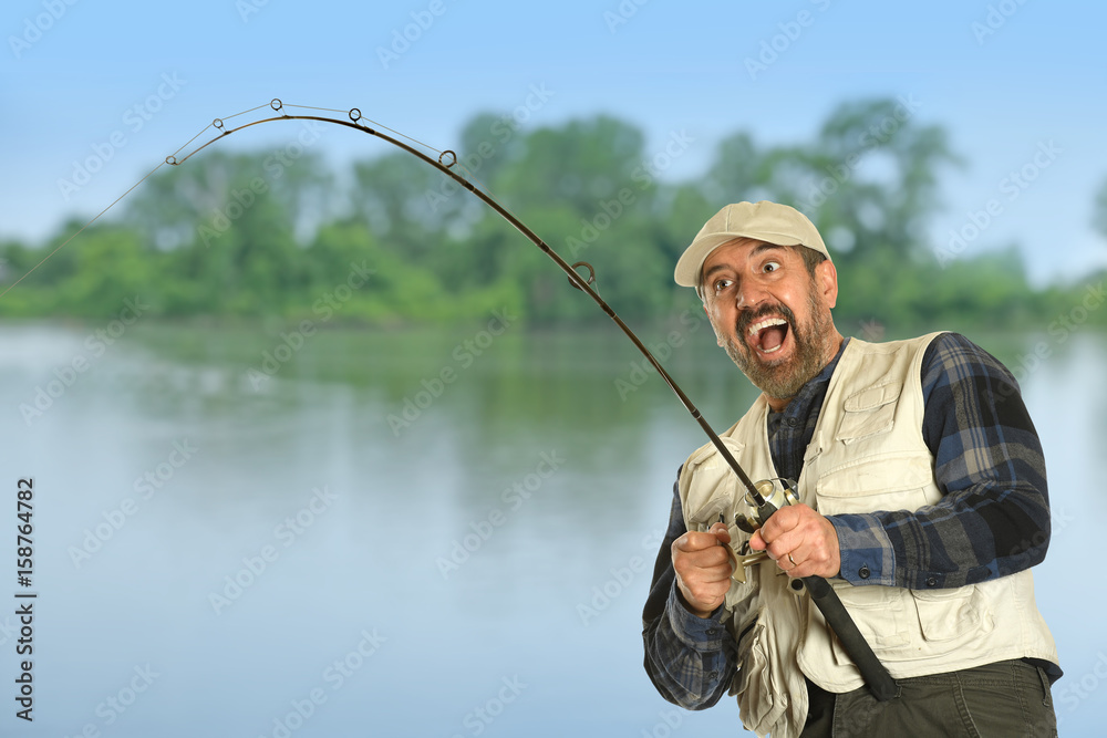 Photo Art Print Fisherman Catching Fish Europosters