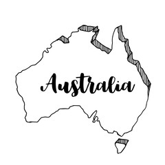 Wall Mural - Hand drawn  of  Australia map, vector  illustration