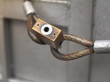 Selective Focus of Old Padlock on Metal Gate, With place your text
