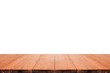 © Have a nice day  - Empty top of wooden table or counter isolated on white background. For product display