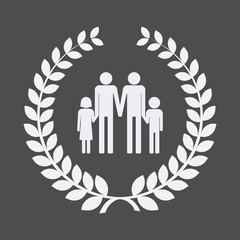 Wall Mural - Isolated laurel wreath with a gay parents  family pictogram