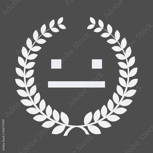 Fotografia, Obraz Isolated laurel wreath with a emotionless text face