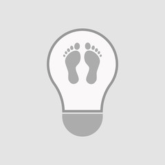 Sticker - Isolated light bulb with two footprints