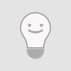 Sticker - Isolated light bulb with a smile text face