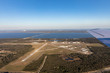 Aerial view of the airport in Titusville, behind the building Nasa at Kennedy Space Center, Cape Canaveral. Florida, USA