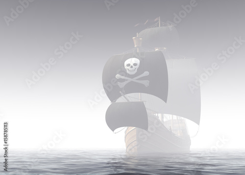 Pirate Ship In The Fog