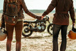 © Nejron Photo - Couple and cafe racer motorcycle